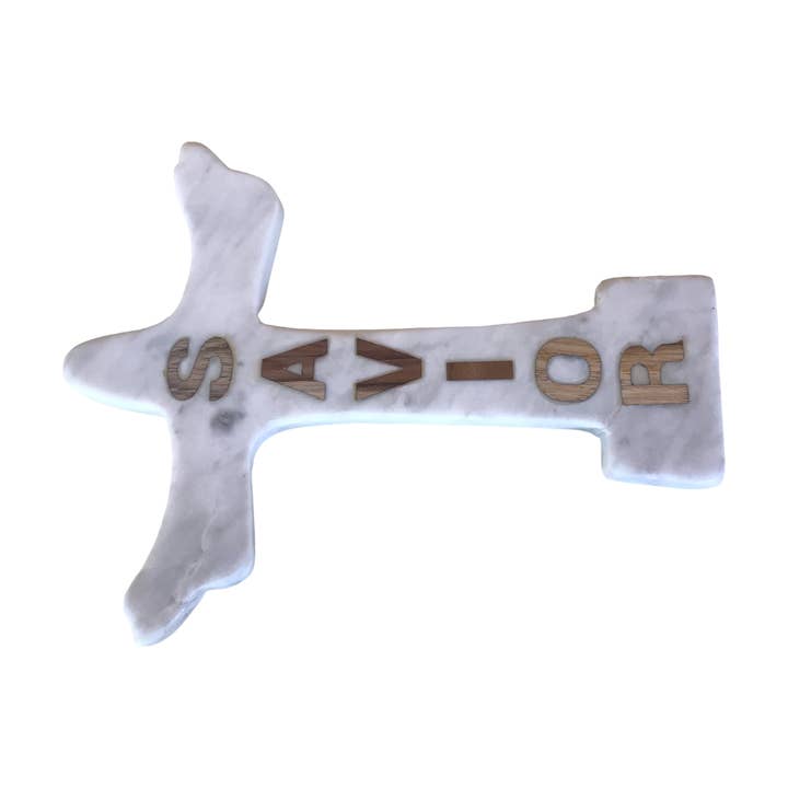 Wilco Home – wholesale Väggkors – Kristus Återlösare Marble Vägg/Bibel Figur/Cross w/Trä inlägg