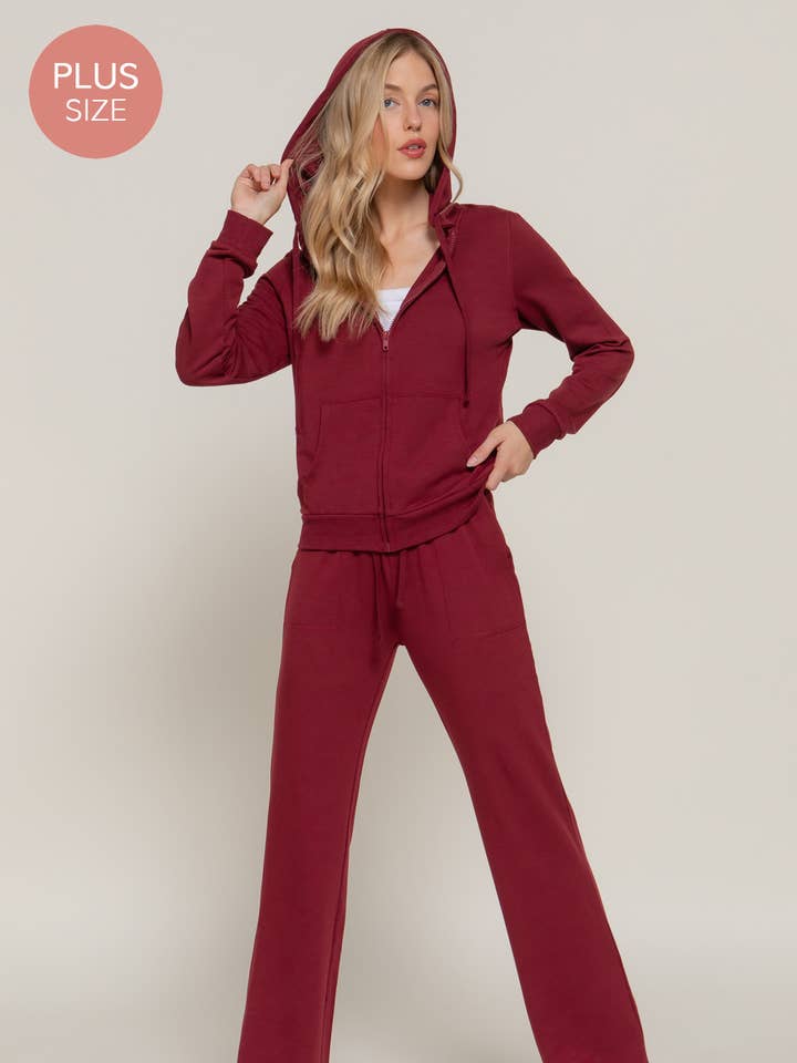 Active Basic | Active USA – Conjuntos Casual - Mulher por atacado – Conjunto de Moletom Plus Size com Jaqueta de Capuz Manga Longa e Calças4