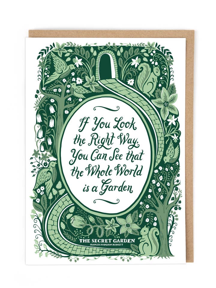 Secret Garden lykønskningskort for engroshandel hos Cath Tate Cards