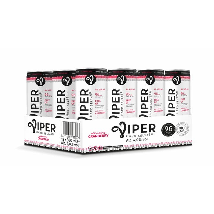 Viper Hard Seltzer Cranberry can 12x33cl for wholesale by Viper