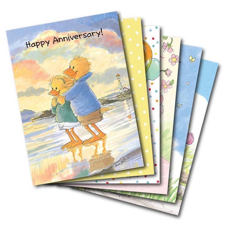 Paquet de 6 cartes mixtes : Joyeuses occasions 10155 pour la vente par Suzy's Zoo Store