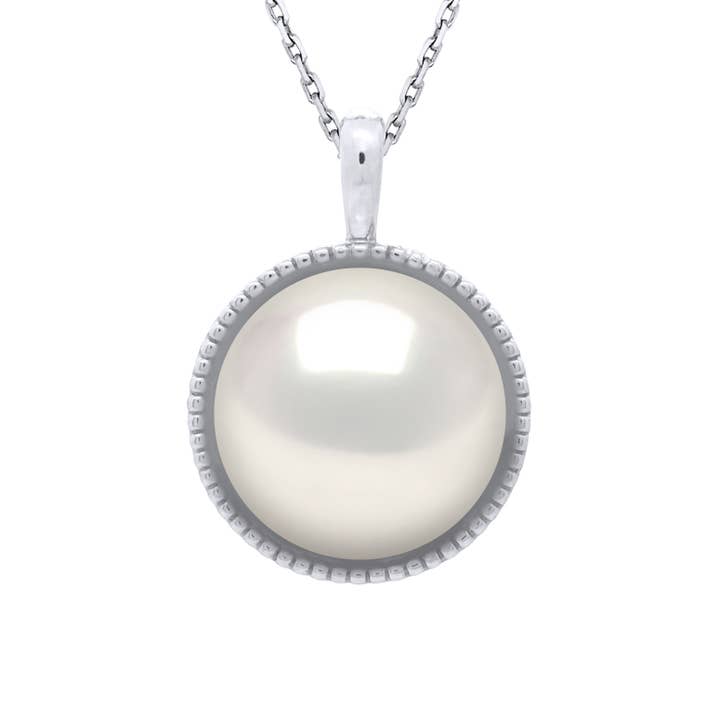 Genuine Freshwater Cultured Pearl Necklace - Silver for wholesale by Mitzuko