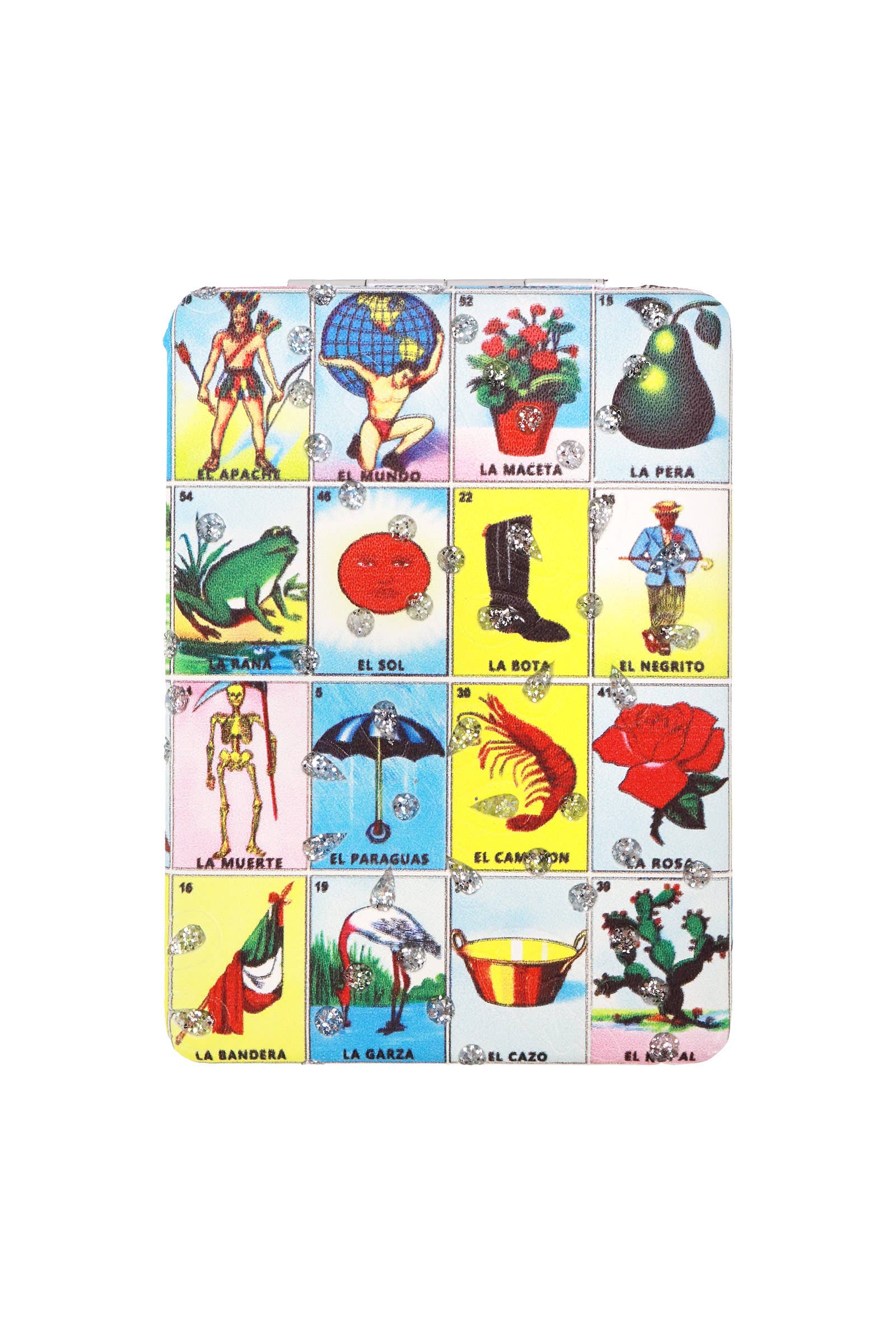 SURTIDO Espejo Compacto con Purpurina de La Lotería Makeup de venta al por mayor en Faire6