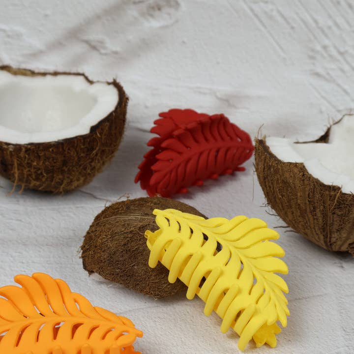 Nakoa The Label - Wholesale Hair Clip - Women's - Claw Clip - Leaf - Orange