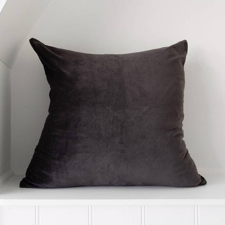 Linen Connections luksus velour pudebetræk - kulgrå for engroshandel hos Glamthread