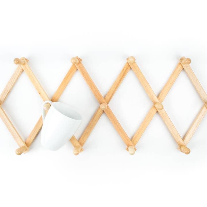 Fox Run Brands - Wholesale Wall Mounted Shelf - Fox Run Expanding Coffee Mug Wall Rack, 42" Fully Extended