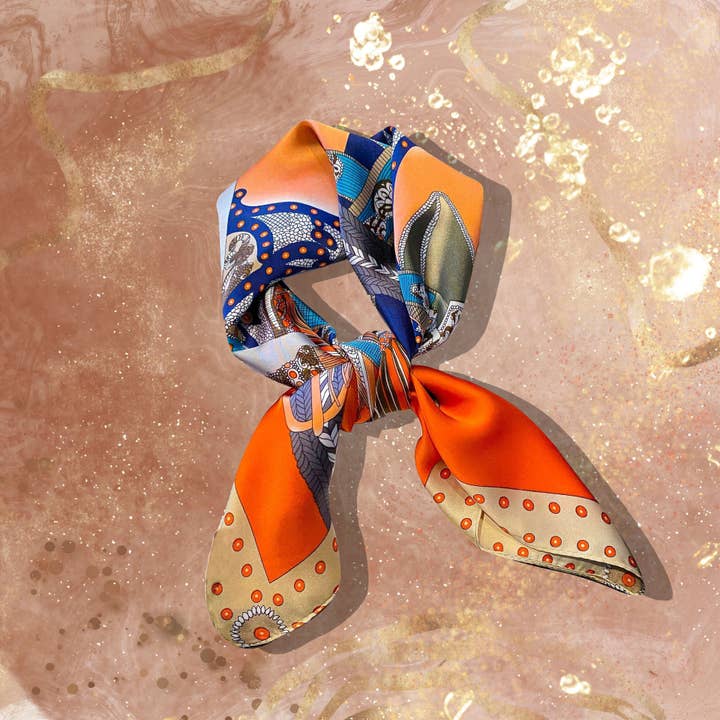 Scarf - trendy colorful - 70 x 70cm - silk for wholesale by Lourens Exclusive