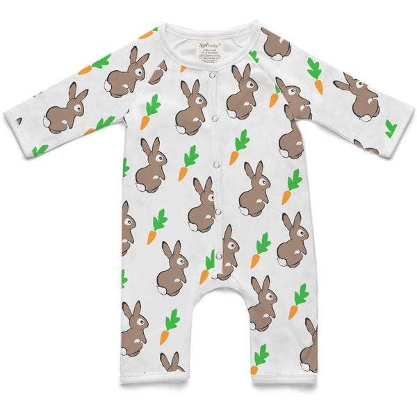 The Rabbit after the Carrot - Long Romper - 100% Organic for wholesale by SoftBaby Clothing