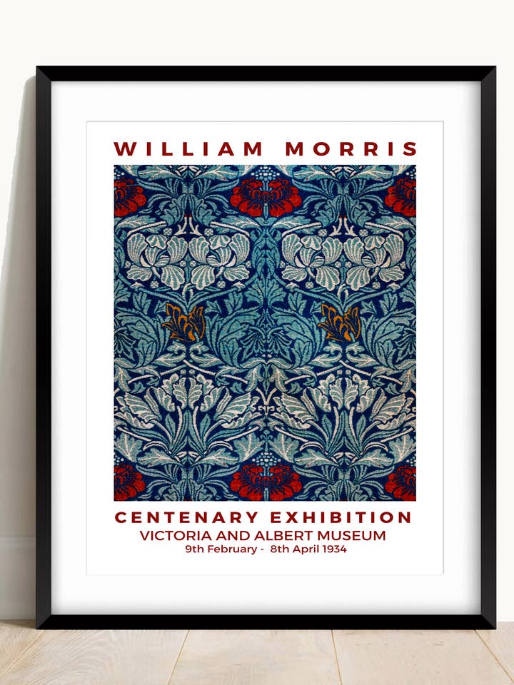 William Morris Print, Tulip and Rose Pattern for wholesale by AwalkonthewildsideUK