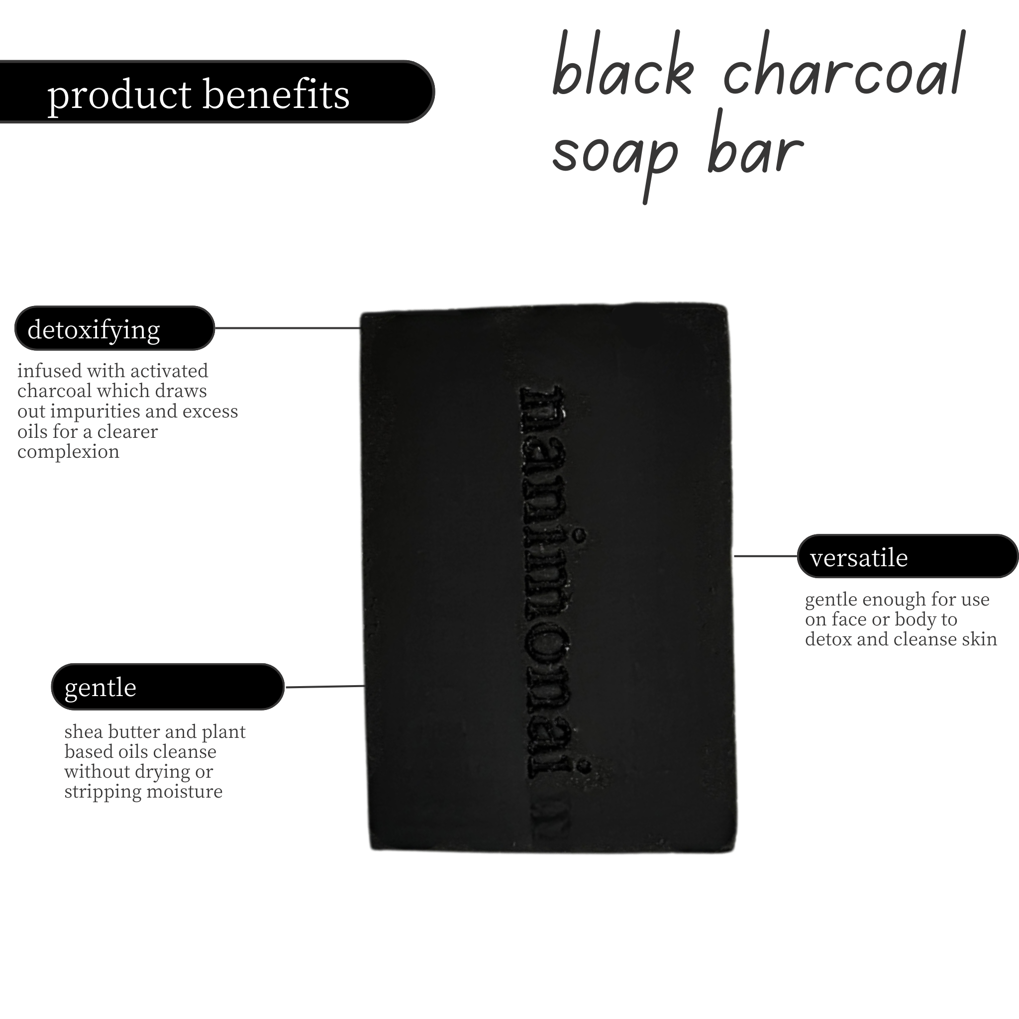 Nanimonai Skincare - Wholesale Bar Soap - Black Charcoal Soap Bar2