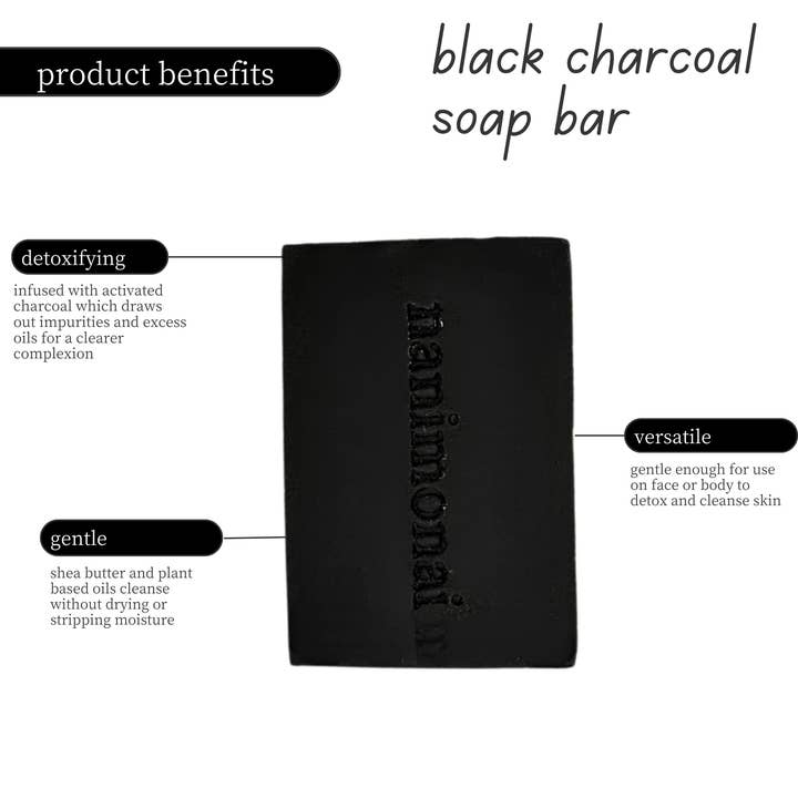 Nanimonai Skincare - Wholesale Bar Soap - Black Charcoal Soap Bar2
