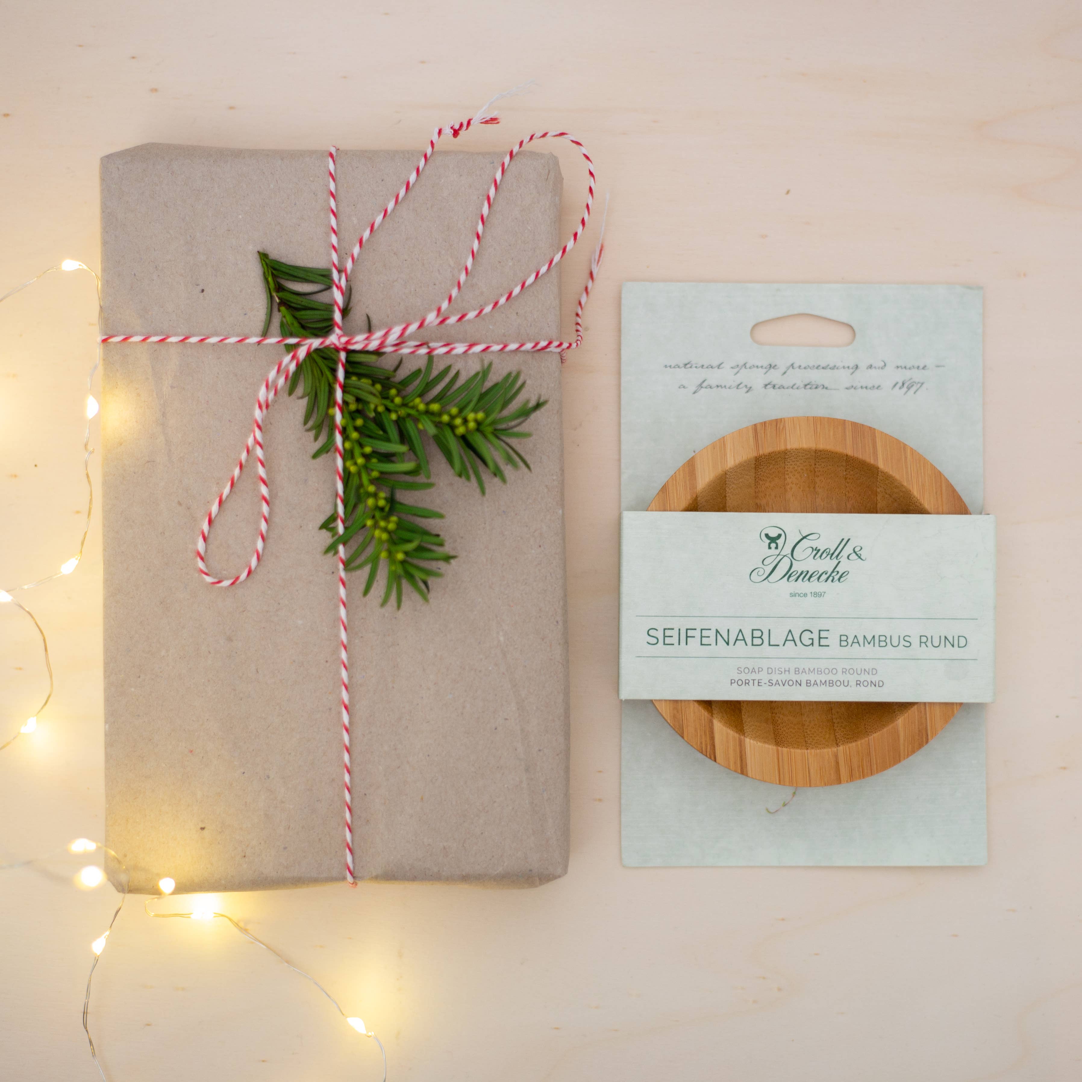 Croll & Denecke - Vente Porte-savons de bain - Porte-savon rond en bambou, naturel et bien-être spa1