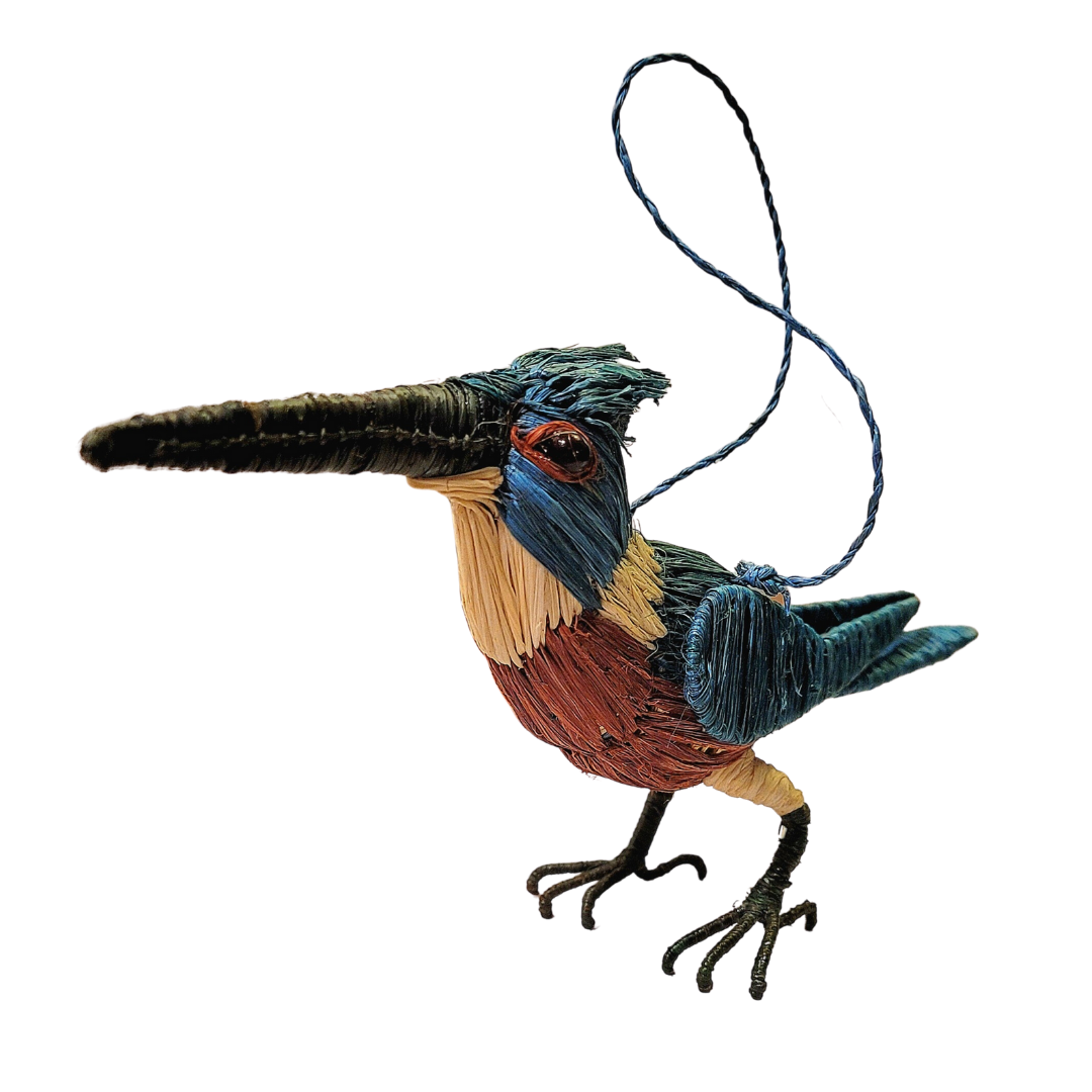 Amazon Ecology - Wholesale Ornament - KINGFISHER WOVEN BIRD FAIR-TRADE CHRISTMAS TREE ORNAMENT - WOVEN BY PERUVIAN AMAZON ARTISAN1