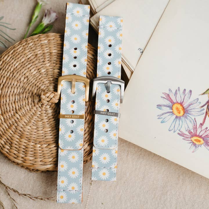 Leather Garmin Watch Strap Daisy Style for wholesale by Inky Goat