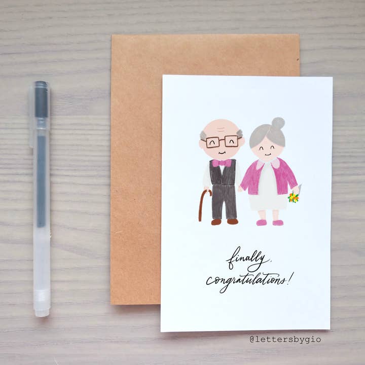 Finally Congratulations Greeting Card for wholesale by Lettersbygio