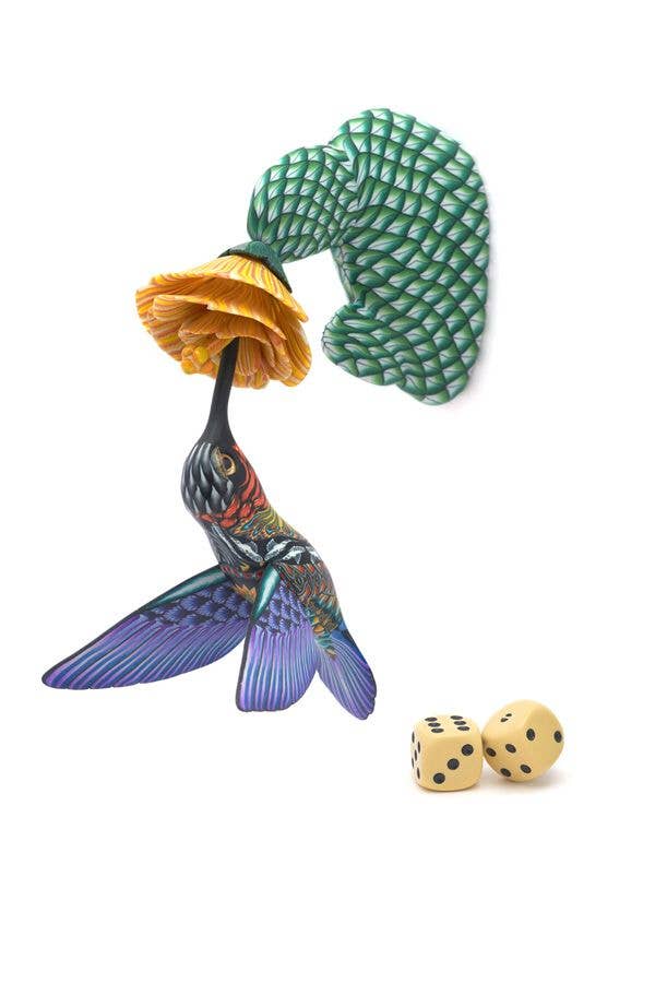 Jon Stuart Anderson Hanging Hummingbird Papa Purple for wholesale by Jon Stuart Anderson Artworks