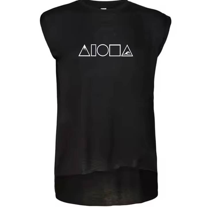 MAUKA TO MAKAI Black Flowy Tee for wholesale by Soley Aloha