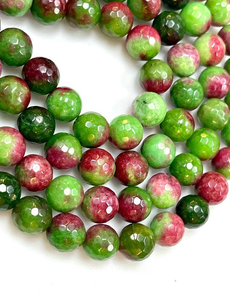 TRIVENI USA INC - Wholesale Beads - 12mm Brazilian Green Zoisite Faceted Gemstone Round  Beads2