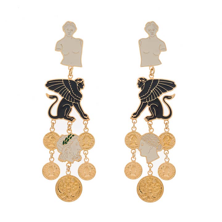 Boucles d'oreilles Teti de la Grèce antique pour la vente par Principessa Glam