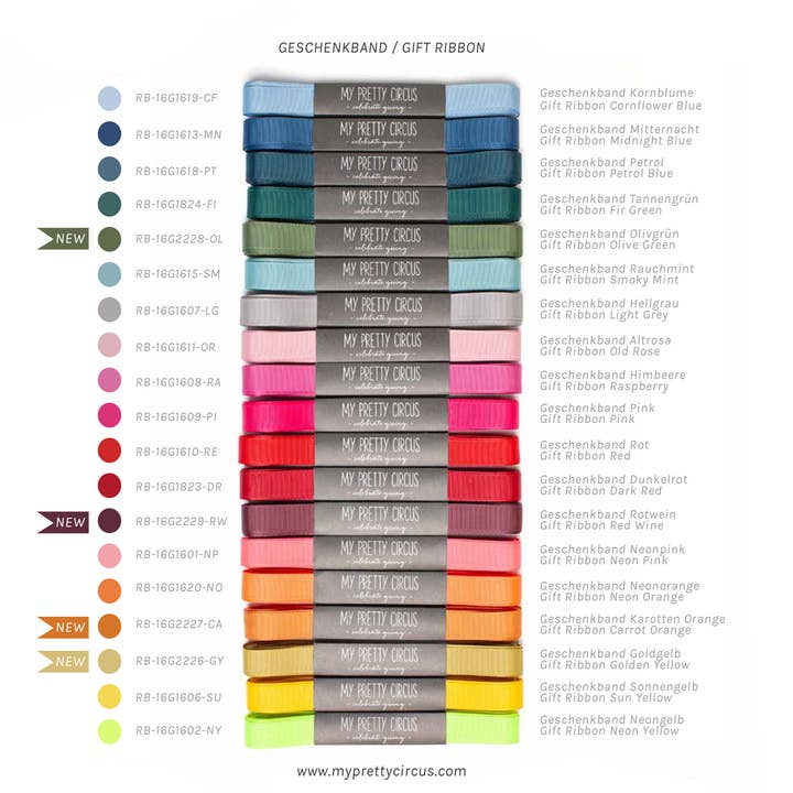 My Pretty Circus - Wholesale Ribbon - Gift Wrapping - Sun yellow gift ribbon, 16 mm x 5 m grosgrain ribbon easy to tie8