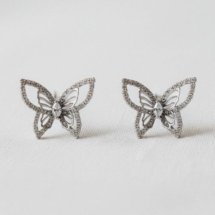 Schicke Schmetterling Edelstein Tropfen Ohrringe für den Großhandel von Ellemadera