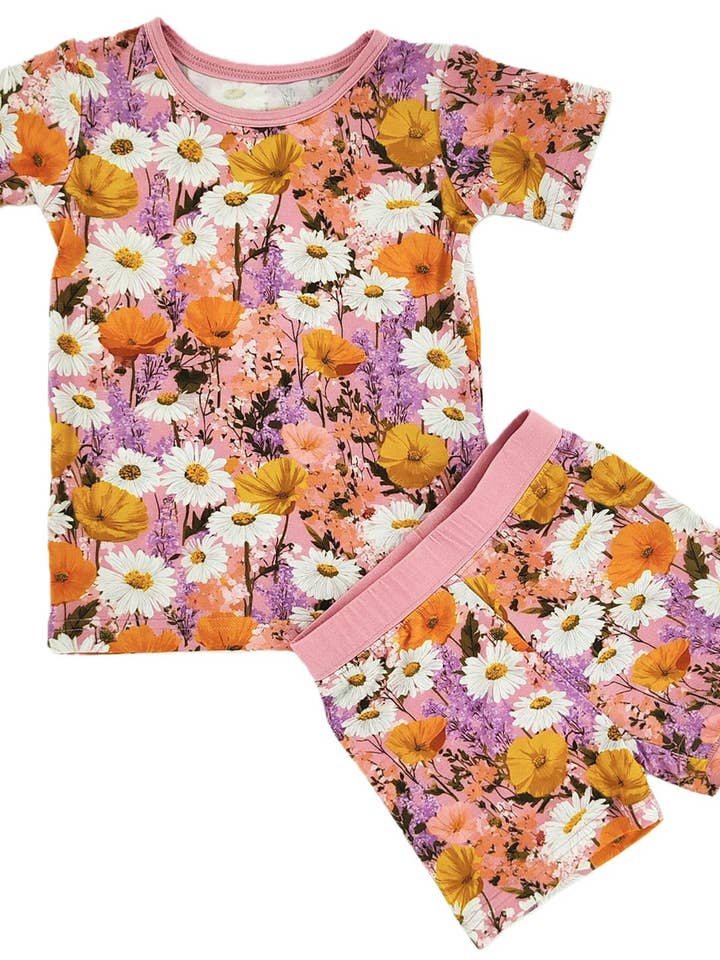 Wildflower Meadow Bamboo Shorts Set for wholesale by Little One Shop