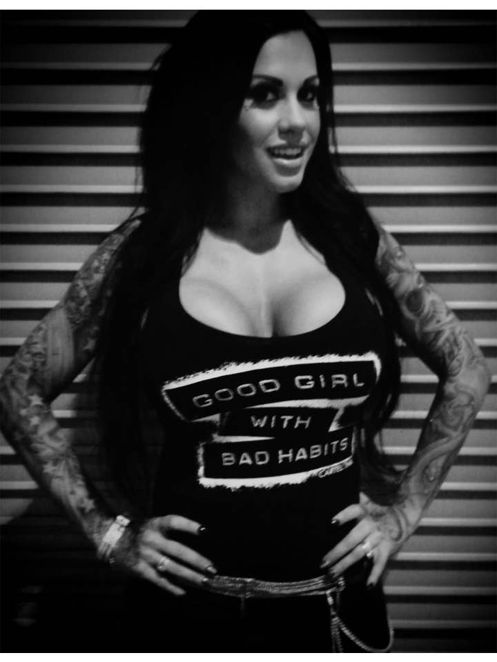 Black White Good Girl With Bad Habits Women's Racer Back Tank for wholesale on Faire3