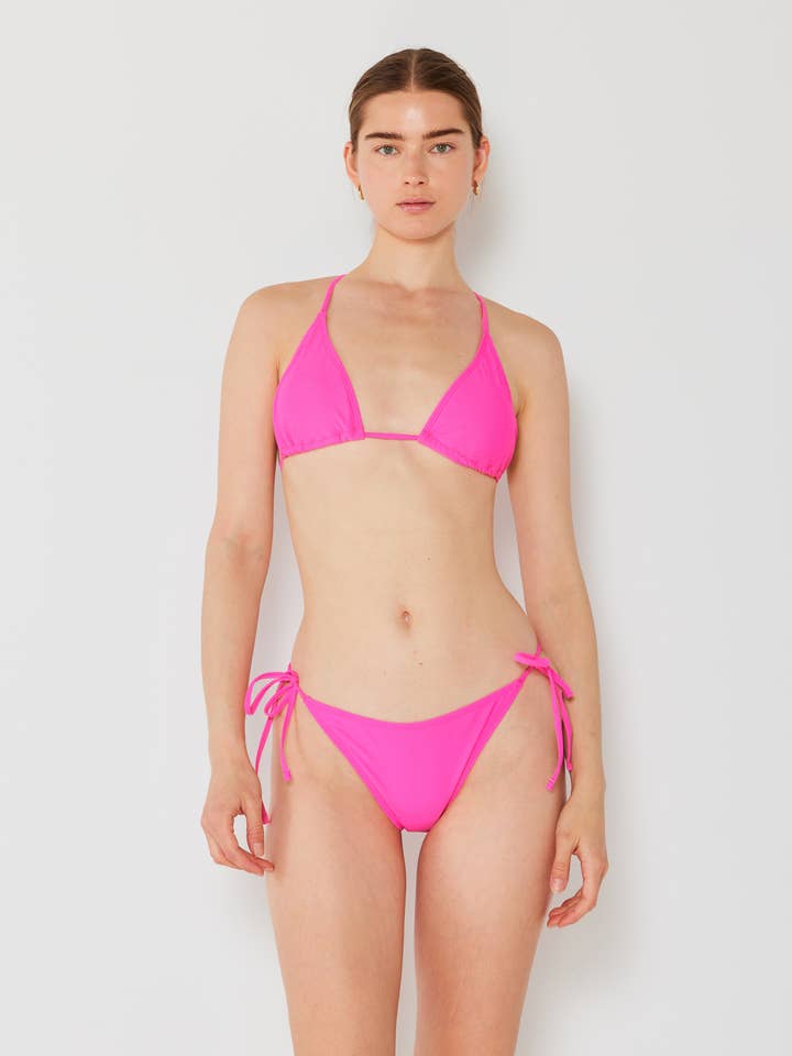 Triangle Top Tie on Side Bikini-B2804_Pink for wholesale by MARINA WEST SWIM