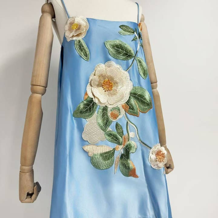 Productseeker - Wholesale Dress - Women's - DR685Y 3D Embroidered Backless Suspender Dress in Soft Pink13