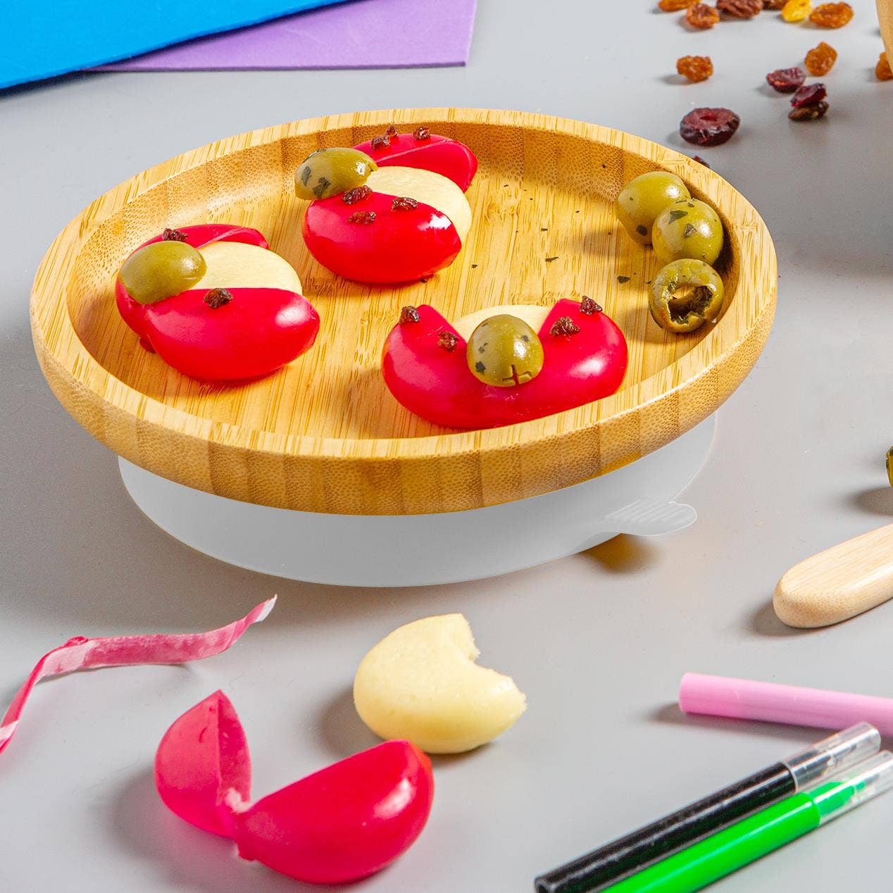 Rinkit Ltd – Engroshandel Middagstallerken – Børn og baby – Lille spisestue børn bambus suge rund plade42