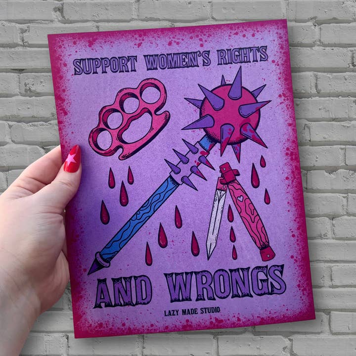 Women's Wrongs 8 x 10 Print | Female Rights | Feminist for wholesale by Lazy Made Studio