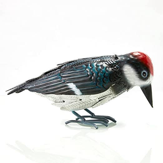 The Wine Savant /  Khen Glassware - Wholesale Sculpture - Metal Woodpecker Bird Figurine 7" Lawn Decor 7