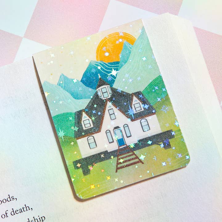 Cachette à la maison à l'heure dorée | Marque-page magnétique pour la vente par Cheeky Peach Designs