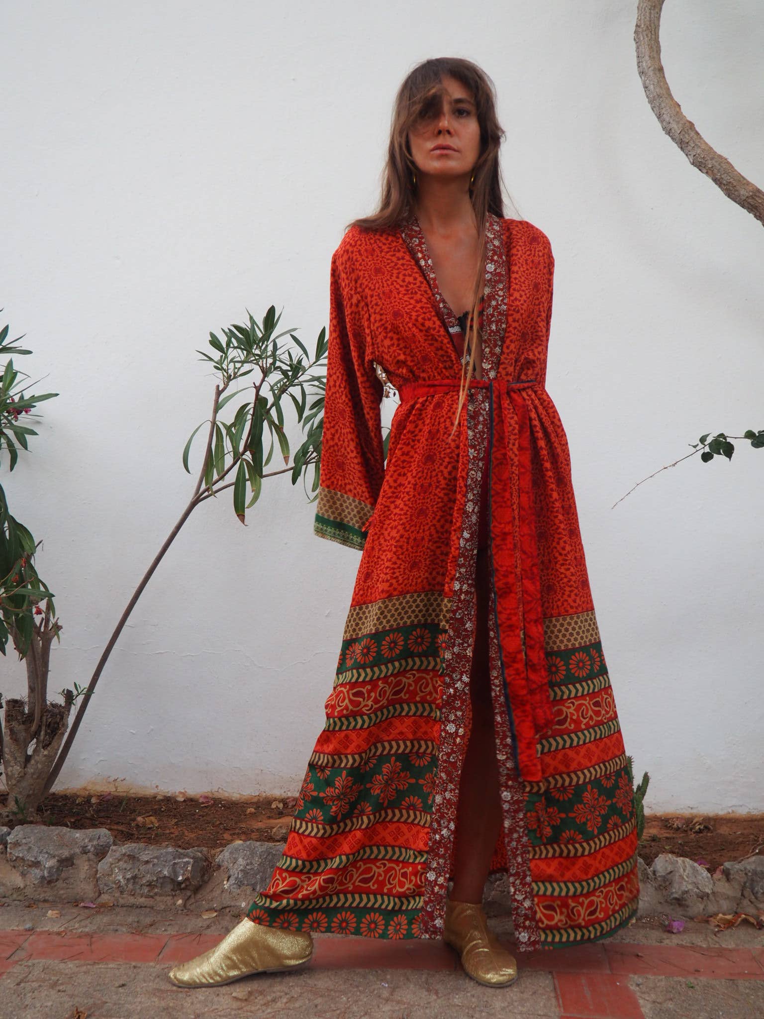 Vagabond Ibiza - Wholesale Kimono - Women's - The Kardash Kimono Long – Up-cycled Vintage Sari Kimono 16