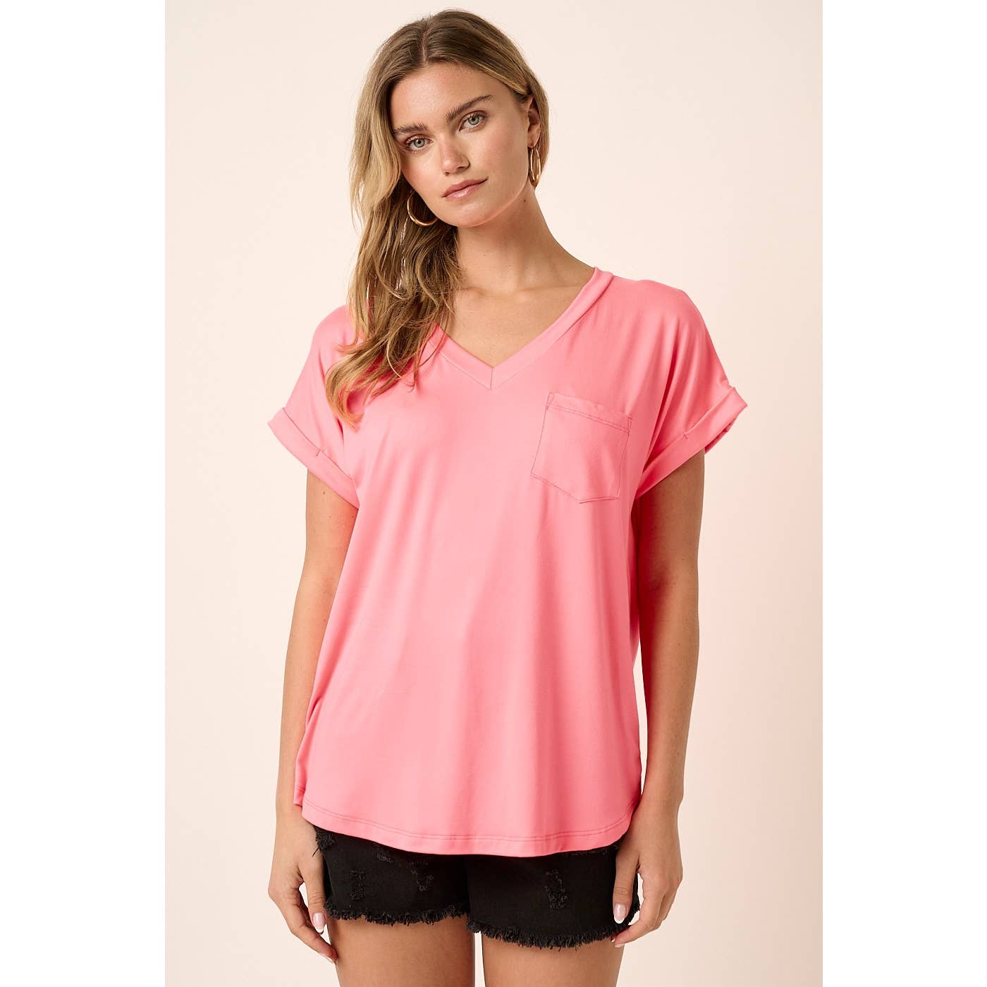 mittoshop – Engroshandel Strikket top - Dame – T9153 - DTY V-HALS MED 1 LOMMEDETALJE DOLMAN STRIKKET TOP20