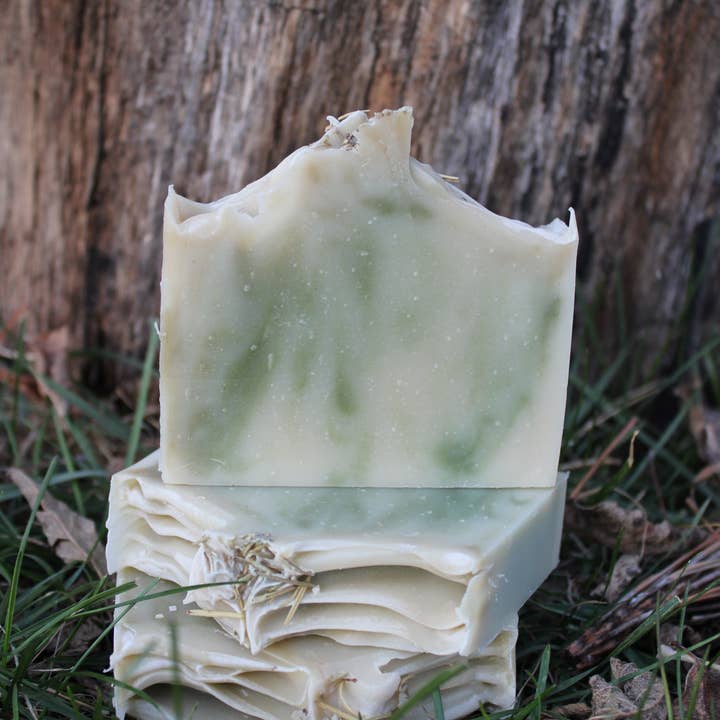 Mint + Pine Soap – Peppermint & Scotch Pine Natural Bar | 4 oz Handmade Soap for wholesale by Barefoot Soap Works