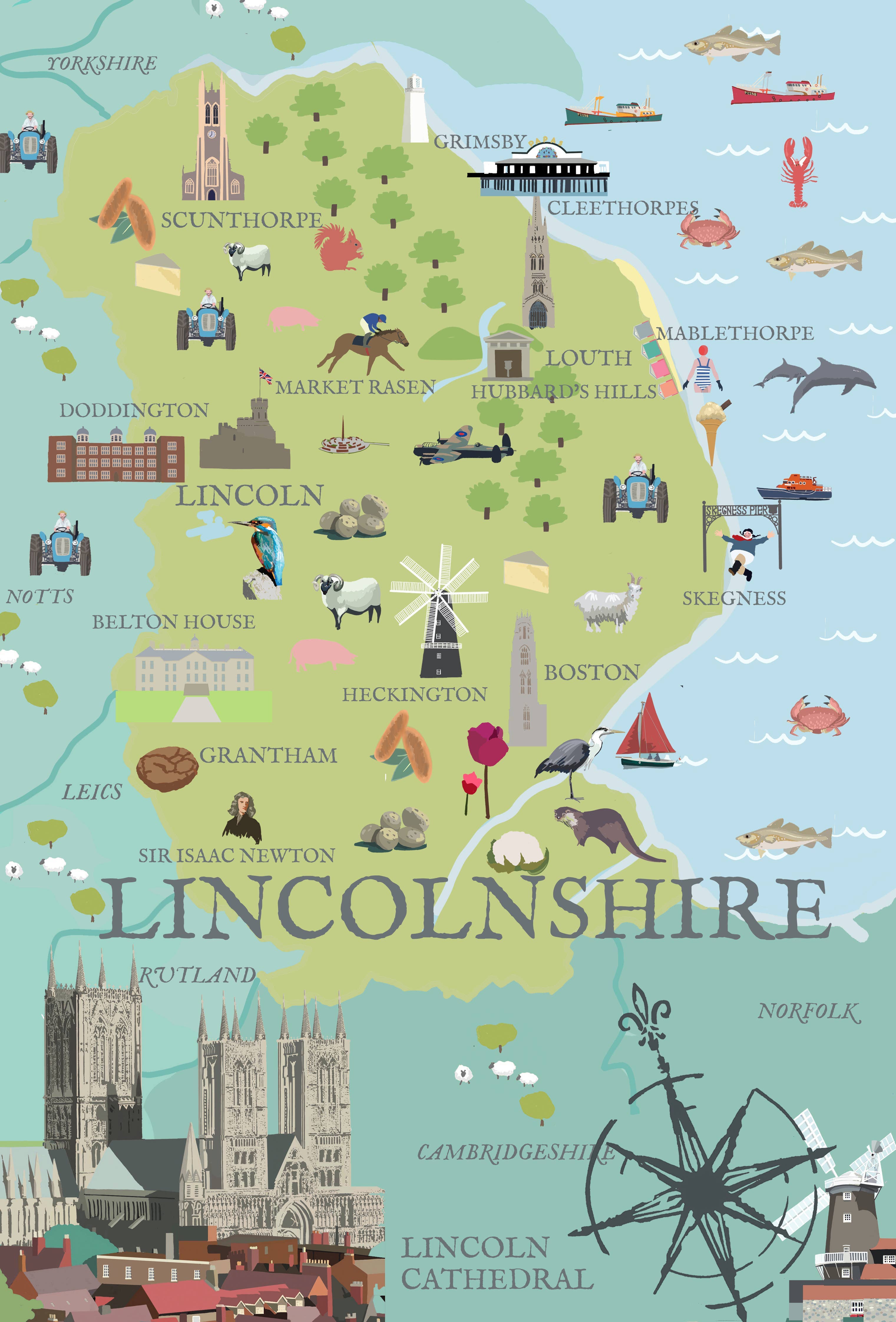 BETTY BOYNS MAPS - Vendita all'ingrosso Calamite - Magnete da Frigo con Mappa Illustrata24