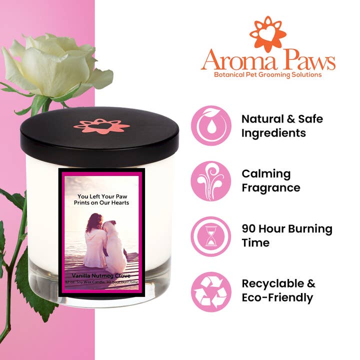 12 Oz. Memorial Candle With Lid- Burgundy for wholesale by Aroma Paws