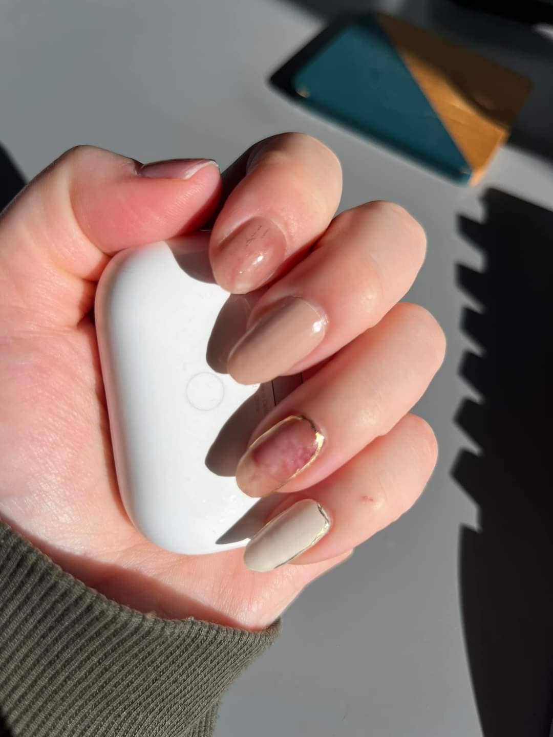 Gellae - Vente Nail Art/Autocollant pour les ongles - Kit d'autocollants à ongles en gel semi-durci French Marble Rose DIY2