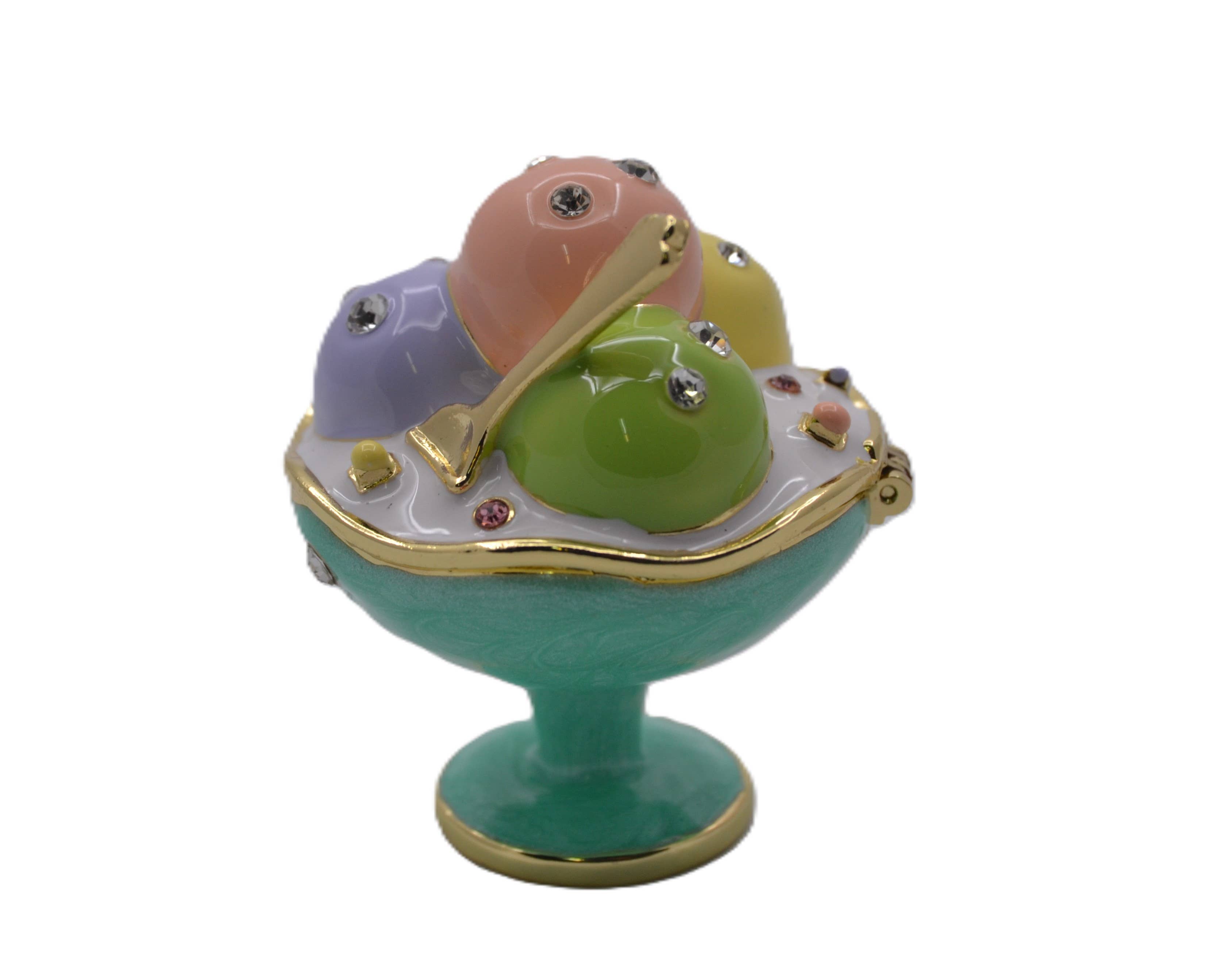 Ciel Collectables - Vente Boîte/rangement à bijoux - Boîte à bibelots en forme de coupe de glace ornée de cristaux autrichiens8