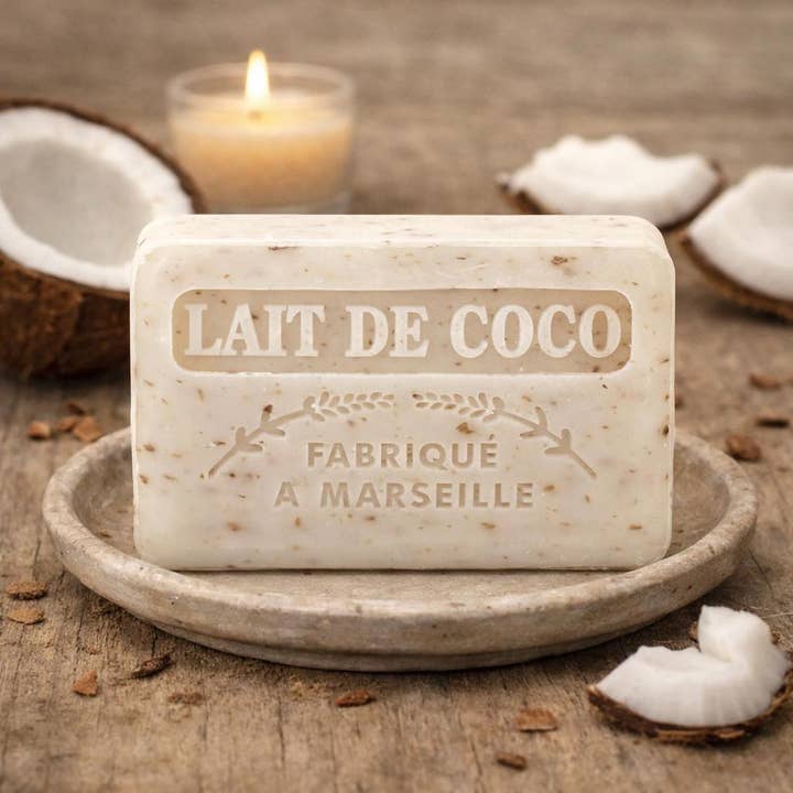 French Soap Wholesale – sabonete sólido por atacado – Sabonete francês leite de coco 125 g a granel