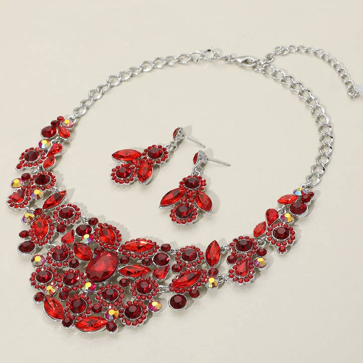 Colar de Noite com Rhinestone Floral Rhinestone Cluster por atacado de Madeline Love