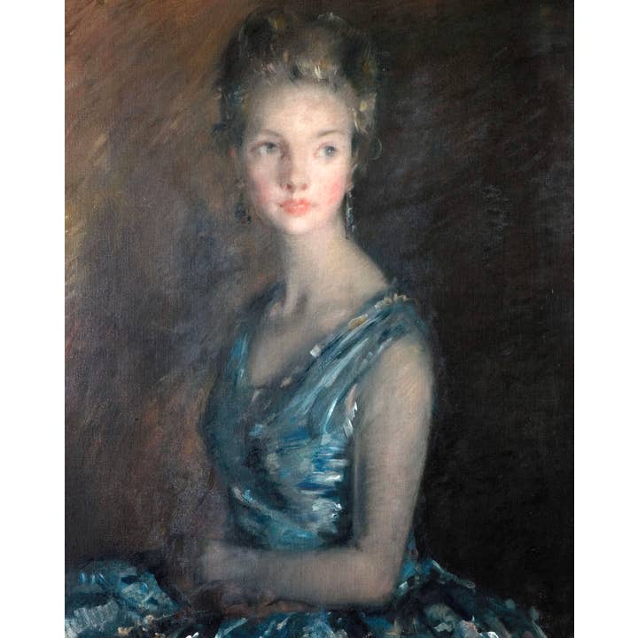 Sea to Skye - Wholesale Art Print - Portrait of a Lady in Blue Antique Art Print