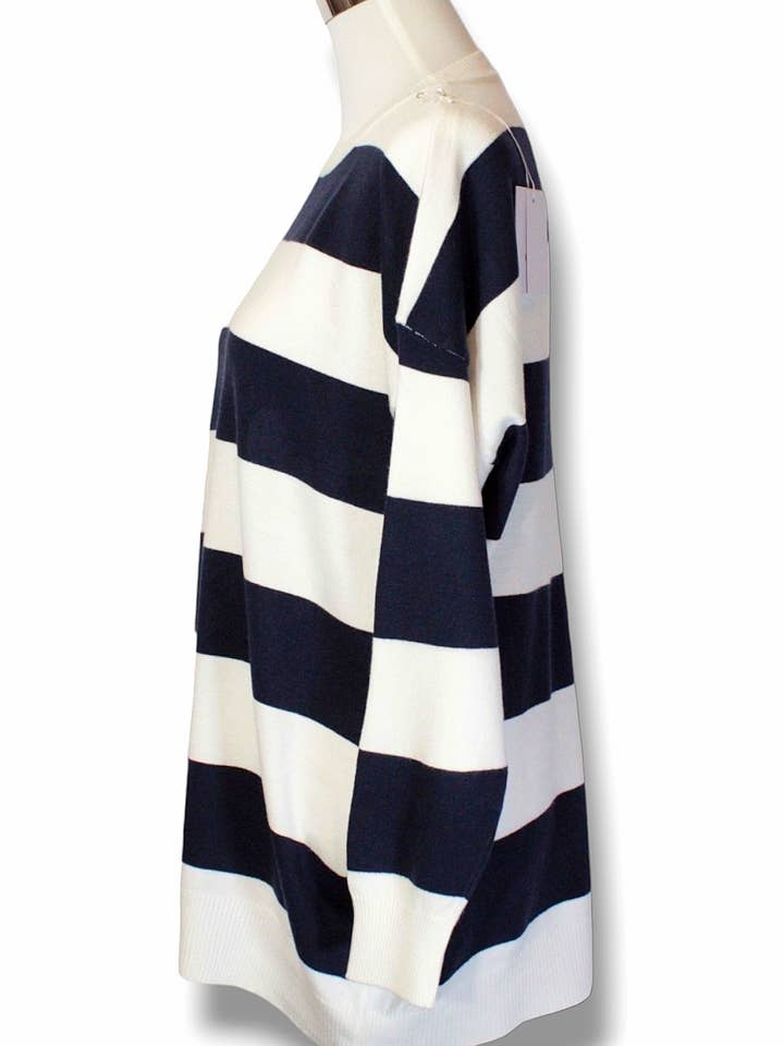 NINEF - Wholesale Tunic Sweater - Women's - Stripe Harmony Sweater - Sophisticated Fit4