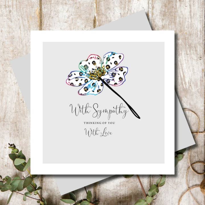 Tarjeta de Felicitación con Flores de Amor y Simpatía a Lunares para venta al por mayor de Marina B