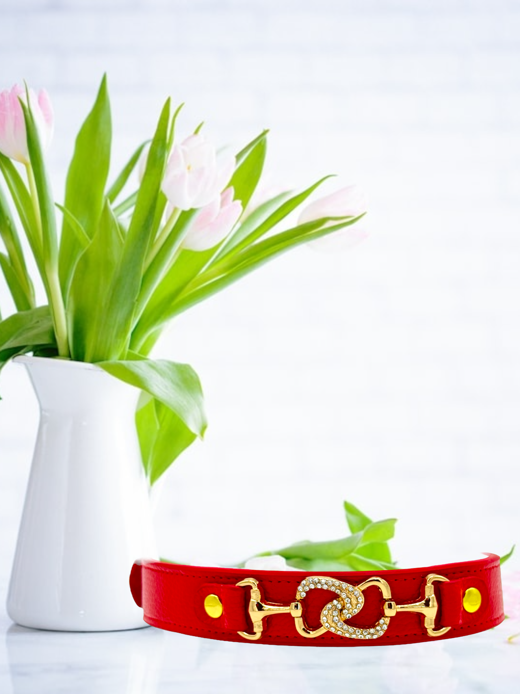 PupWiser - Wholesale Pet Collar - Dog - "D" Diamond Handmade Leather Dog Collar0