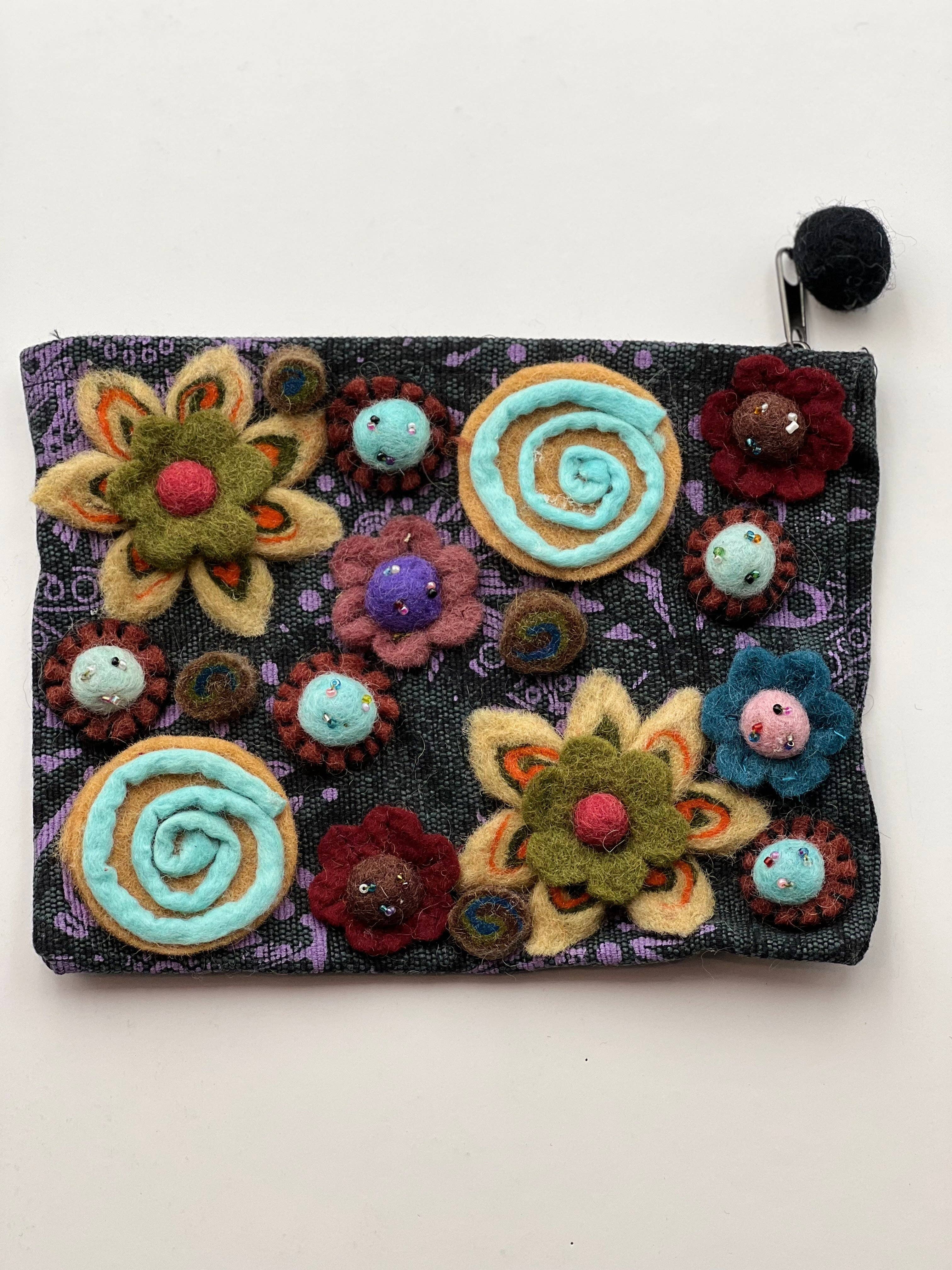 NURBU INC. - Venta al por mayor Monedero - Mujer - Bolso grande de algodón con fieltro (CPB04) Set de 71