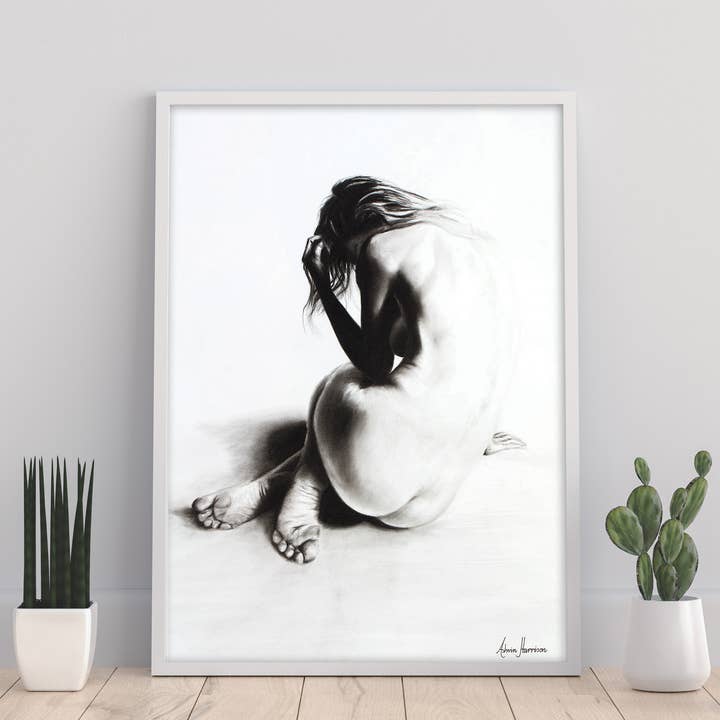 Nude Woman Charcoal Study 38 - 11X14“ Kunsttryk for engroshandel hos Star Editions