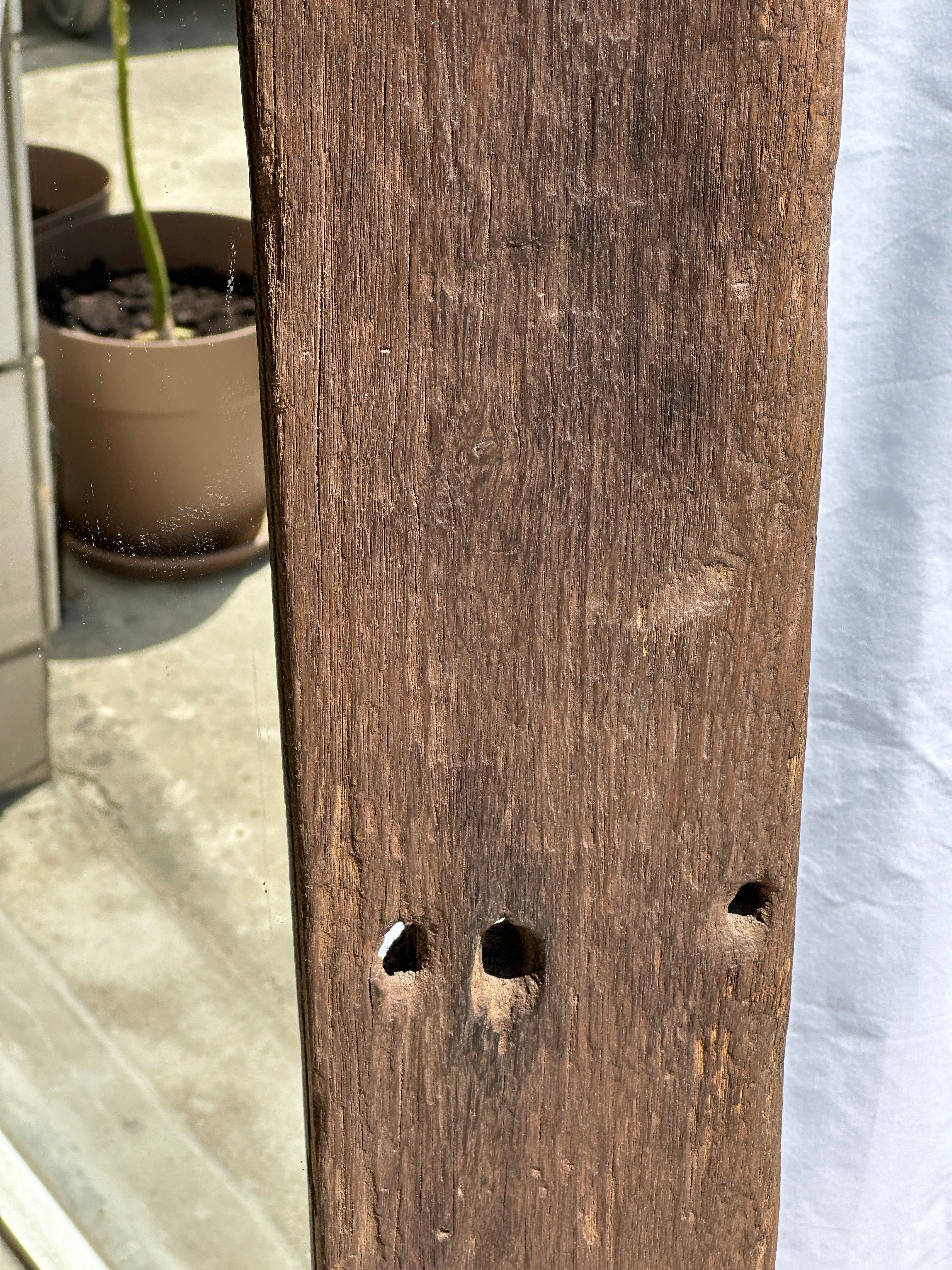 Office Objets - Wholesale Wall Mirror - Mirror with exotic brutalist old iron wood frame H:139cm14