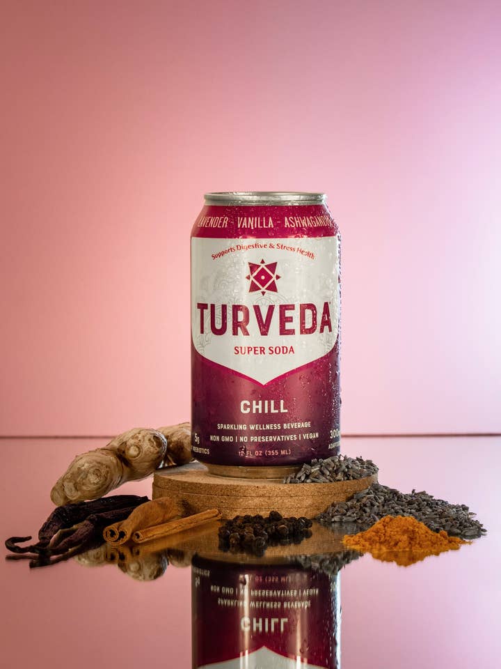 Prebiotisk sodavand (CHILL) Lavendel Vanilla Ashwaghanda for engroshandel hos TURVEDA